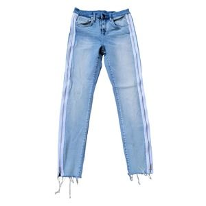 BLANK NYC White Striped Zip jeans